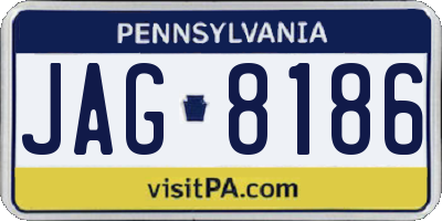 PA license plate JAG8186