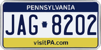 PA license plate JAG8202