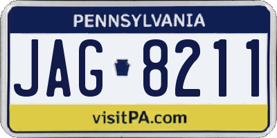 PA license plate JAG8211