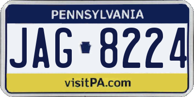 PA license plate JAG8224