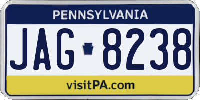 PA license plate JAG8238