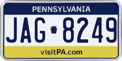 PA license plate JAG8249