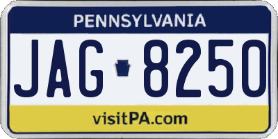 PA license plate JAG8250