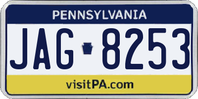 PA license plate JAG8253