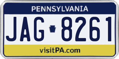 PA license plate JAG8261