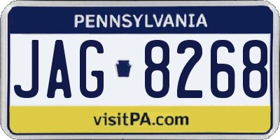 PA license plate JAG8268
