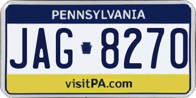 PA license plate JAG8270