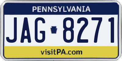 PA license plate JAG8271