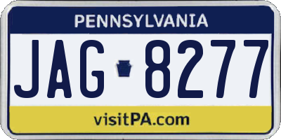 PA license plate JAG8277