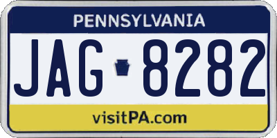 PA license plate JAG8282