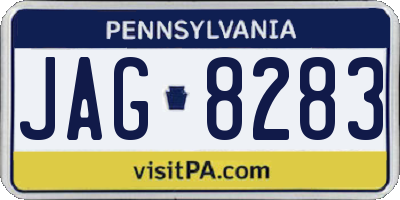 PA license plate JAG8283