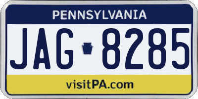 PA license plate JAG8285