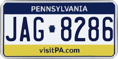 PA license plate JAG8286