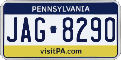PA license plate JAG8290