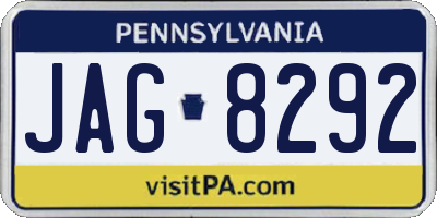 PA license plate JAG8292