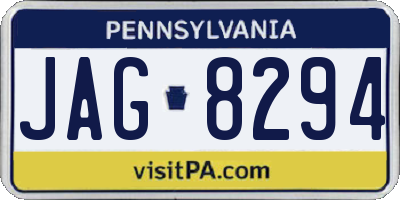 PA license plate JAG8294