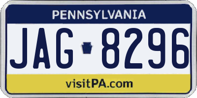 PA license plate JAG8296