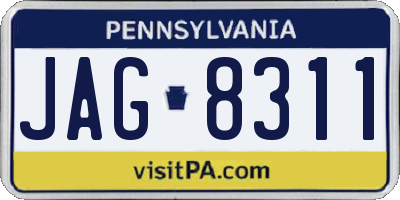 PA license plate JAG8311