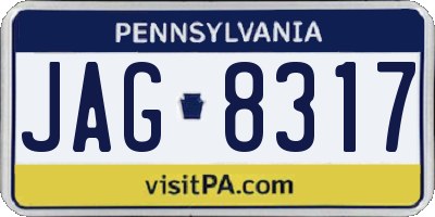 PA license plate JAG8317