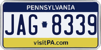 PA license plate JAG8339