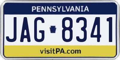 PA license plate JAG8341