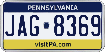 PA license plate JAG8369