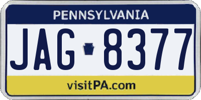 PA license plate JAG8377