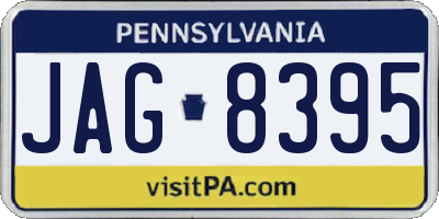 PA license plate JAG8395