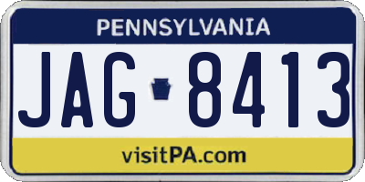 PA license plate JAG8413