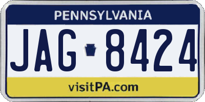 PA license plate JAG8424
