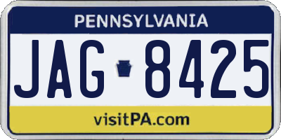 PA license plate JAG8425