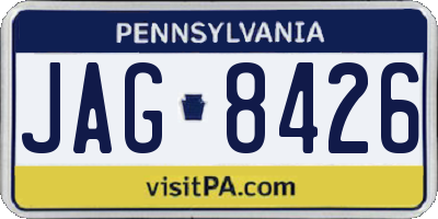 PA license plate JAG8426