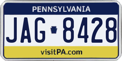 PA license plate JAG8428