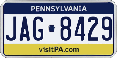 PA license plate JAG8429