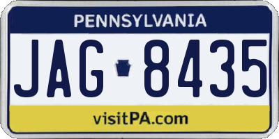 PA license plate JAG8435