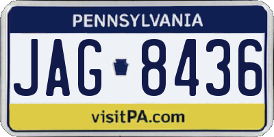 PA license plate JAG8436