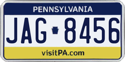 PA license plate JAG8456