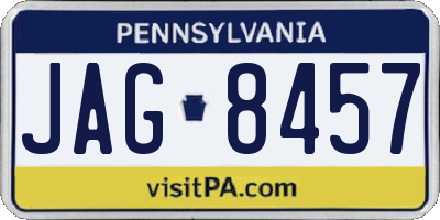 PA license plate JAG8457