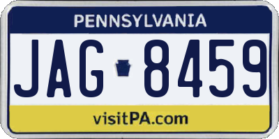 PA license plate JAG8459