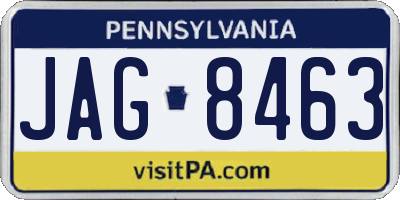 PA license plate JAG8463