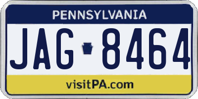 PA license plate JAG8464