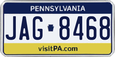 PA license plate JAG8468