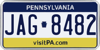 PA license plate JAG8482