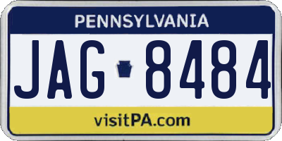 PA license plate JAG8484