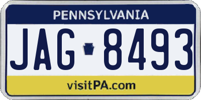 PA license plate JAG8493