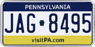 PA license plate JAG8495