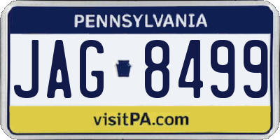 PA license plate JAG8499