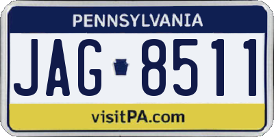 PA license plate JAG8511