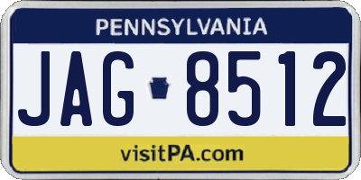 PA license plate JAG8512