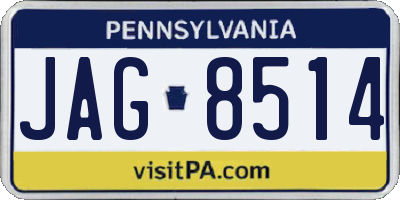 PA license plate JAG8514